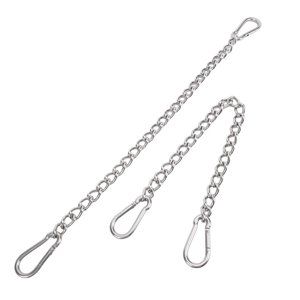 2 Pcs Hanging Chair Chain 660lbs Load Capacity Stainless Steel Hammock Chain with 4 Spring Snap Hook for Swing Punching Bag