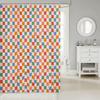 1pc Kids Colorful Checkerboard Shower Curtain for Bathroom Decor 72" L x 72" W Plaid Geometric Bath Curtain for Boys Girls