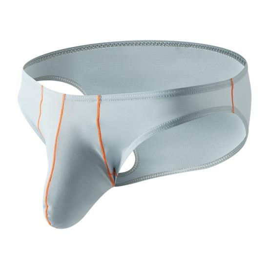 Men Briefs Ice Silk Ultra-Thin Low-rise Elastic Underwear Solid Color 3D Elephant Nose