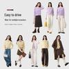 Candy-Colored Crew Neck Knit Cardigan for Women