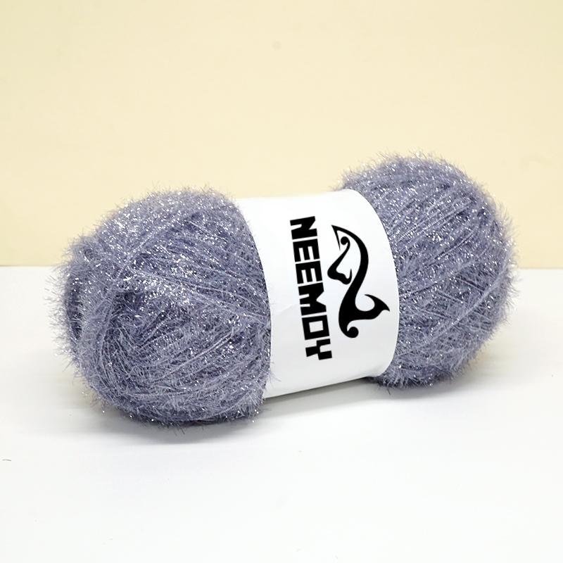 100g/200M Glass Silk Yarn for Hand Knitting Korean Dish Towel Wool Yarn and Crochet Doll Scarf Sweater Gold Silk Thread