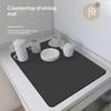 Super Absorbent Impermeable Kitchen Drainage Mat Heat Insulation Non Slip Dish Drying Pad For Tableware