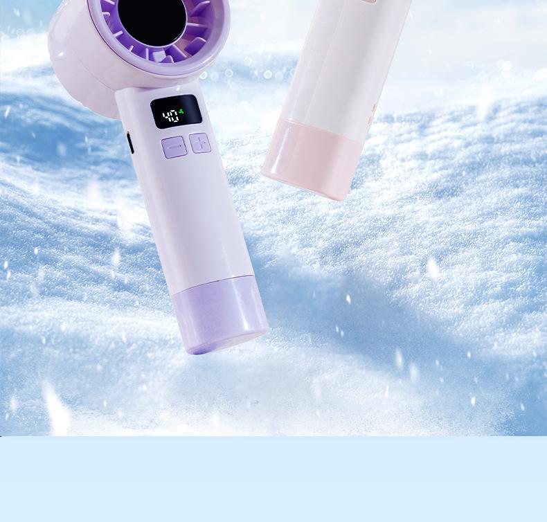 Compact USB Rechargeable High-Speed Digital Display Handheld Fan