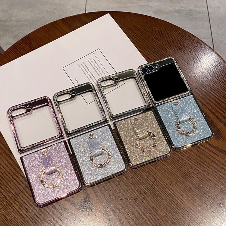Samsung Galaxy Z Flip 7 Glitzer Galvanisiert Strassstein Hülle Kompatibel mit Z Flip 6