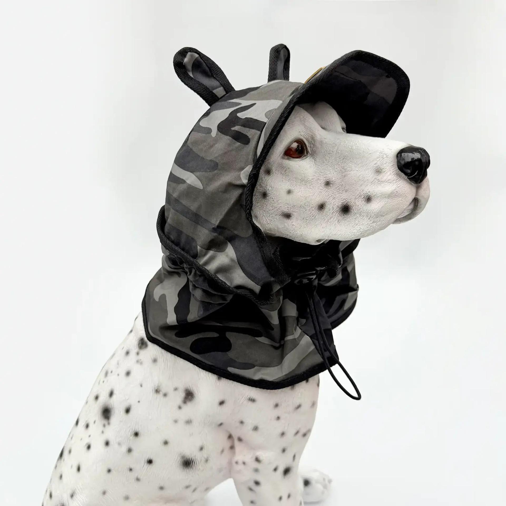 Camouflage Elastic Dog Sun Protection Hood - Outdoor Pet Headwear Small