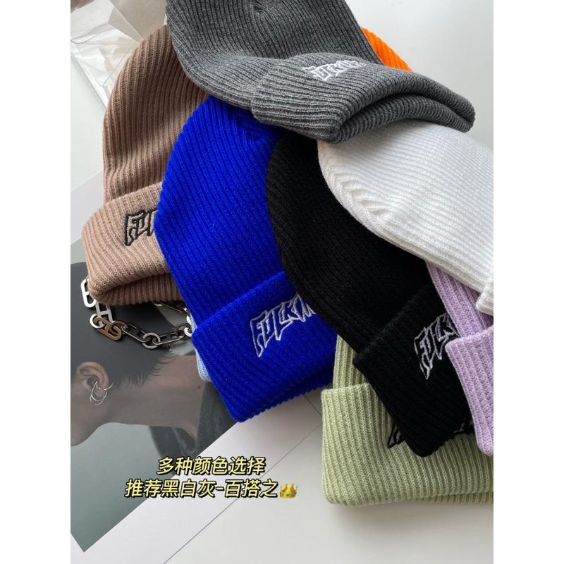 Korean Ins Super Hot Knitted Hat Men Autumn and Winter Retro Embroidery Cold Hat Spring and Autumn Hip Hop Trendy Brand Woolen Hat Women
