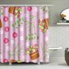 Pink Floral Potted Plant Shower Curtain For Bathroom Decor Home Decoration Waterproof Fabric Printing Size: 72X84 Inches