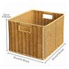 Lightweight Rattan Finish Storage Basket Organizer with Side Handles for
