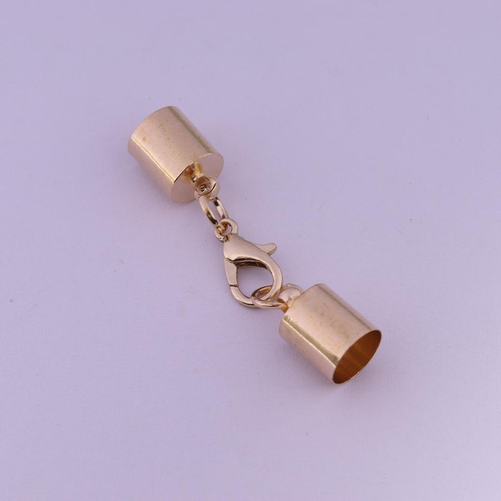 10pcs/lot Leather Cord Bracelet Lobster Clasps Hooks 2.5 3 4 5 6 7 8 9 10mm Crimp End Tip Caps Connectors For DIY Jewelry Making