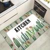 1Pcs Luxury Cactus Print Kitchen Mat Soft Thickened Kitchen Floor Mat Waterproof Non-slip Oil-proof Floor Mat Runner Rug