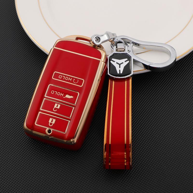 Buy TPU Gold Edge Style Car Key Case Cover Shell Fob for Honda Acura ...