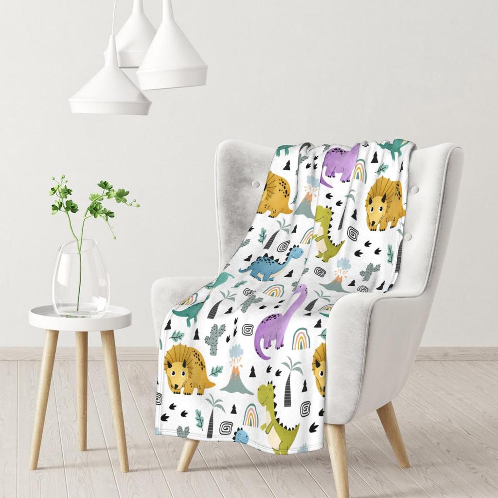 Bohemian Elephant Pattern Digital-printed Polyester Bedroom Velvet Flannel Soft Sofa Cover Blanket Fleece Soft Blankets for Beds