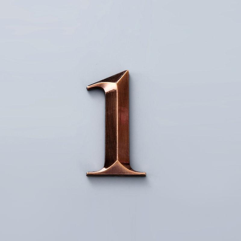 2.7-Inch Abs Metal Sensing Number Plate 7Cm Stereoscopic House Number Digital Door Head Stereoscopic Characters