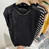 European Chain Splicing Ice Silk Sleeveless Knitted Shirt Women's Summer New Hollow Fashionable T-shirt Top Tide