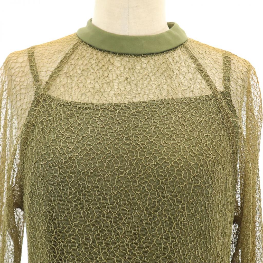 AMERI UNDRESSED Long Sleeve Race Long Dress Green System With Inner Women Used