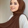 Malaysia Muslim Hijab Wrinkle Plain Long Shawl Islamic Headscarf Wraps For Women Female Foulard