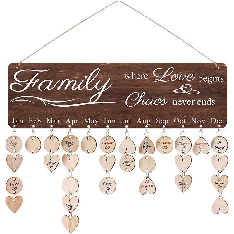 Heart-Shaped Wooden Hanging Sign - Home Decoration Pendant & Creative Message Board