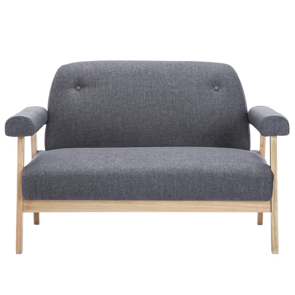 2 Seater Sofa Fabric Dark Grey