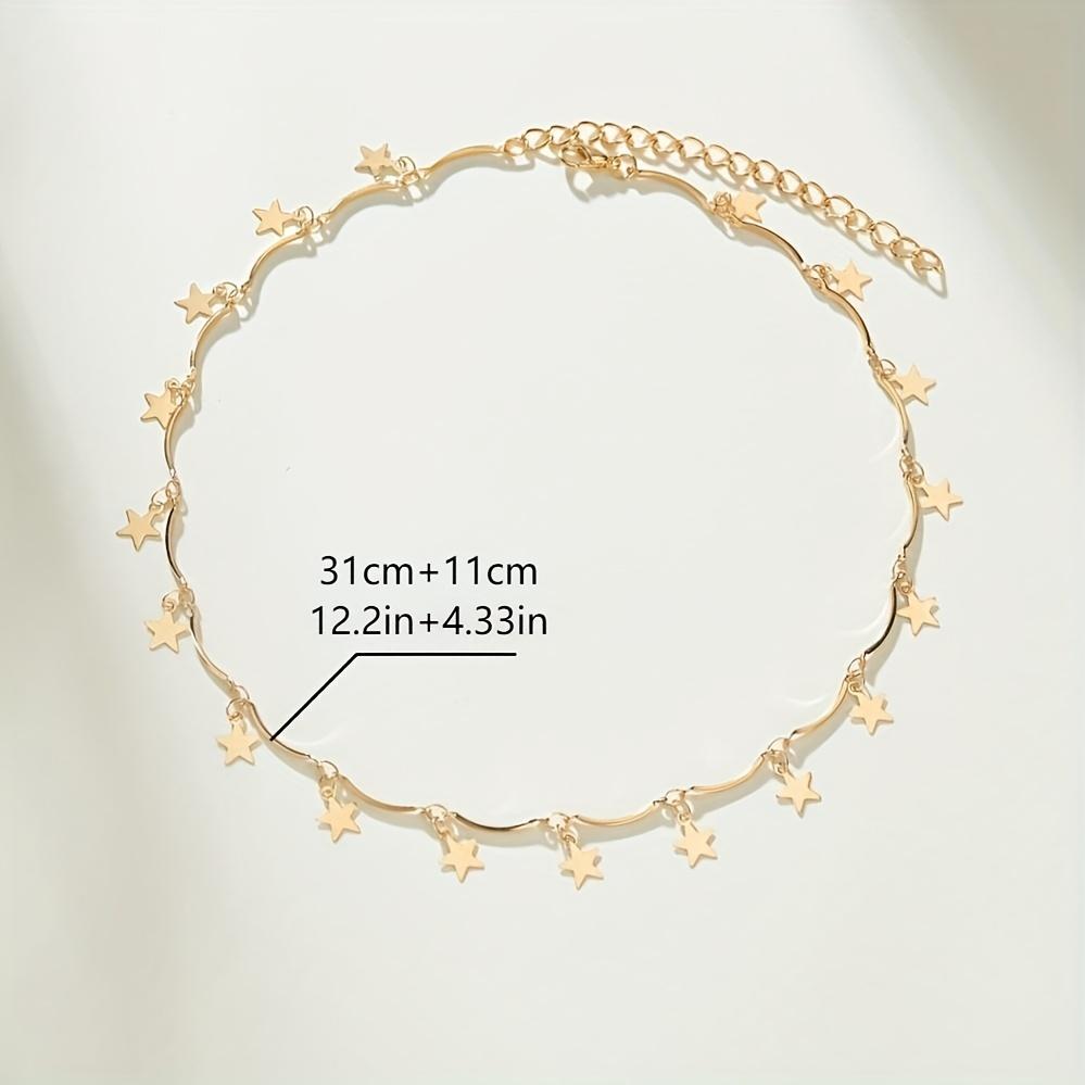 1Pcs Punk Star Pendant Necklace Retro Geometric Tassel Collarbone Chain Charming  Elegant Women's Daily Dating Party Zircon