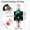 uxcell 2pcs Car Circuit Breaker with Manual Reset Inline Fuse Holder Protection DC - 48V 40A Black Green