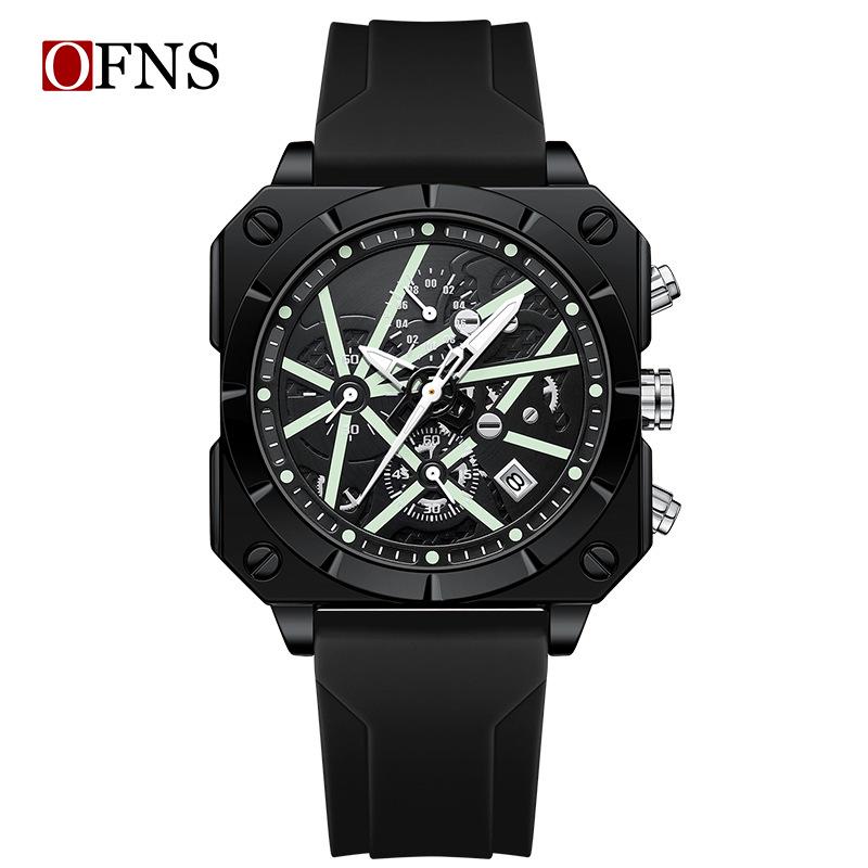 Oufani Men s Casual Waterproof Quartz Watch - Simple Square Design with Calendar