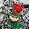 Cartoon Elf Christmas Stockings Ornament Candy Gift Bag Christmas Hanging Socks For Tree Fireplaces Decoration