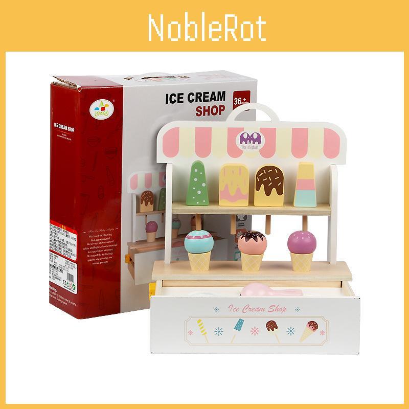 Ice Children Wooden Cream Toy Set Imaginative Play Motor Skills Enhancement