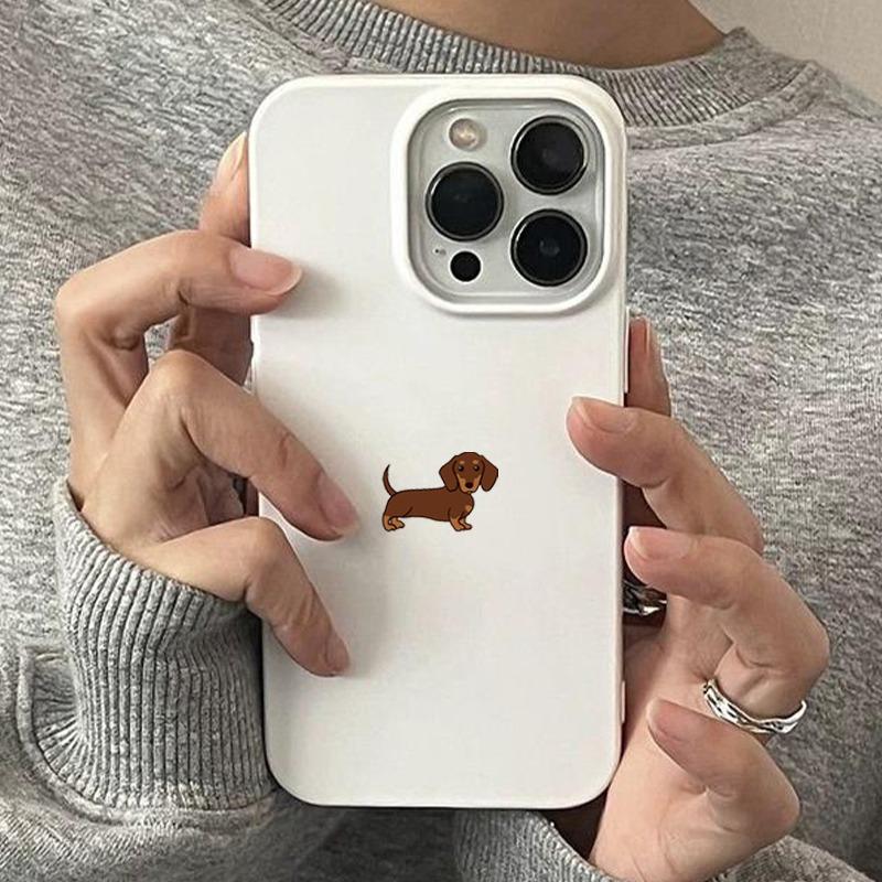Cute Black Sausage Puppy Pattern Phone Case For iPhone 17 Pro Max 16 15 14 Plus 13 12 11 Pro Max 16E 17Air Shockproof Soft Cover