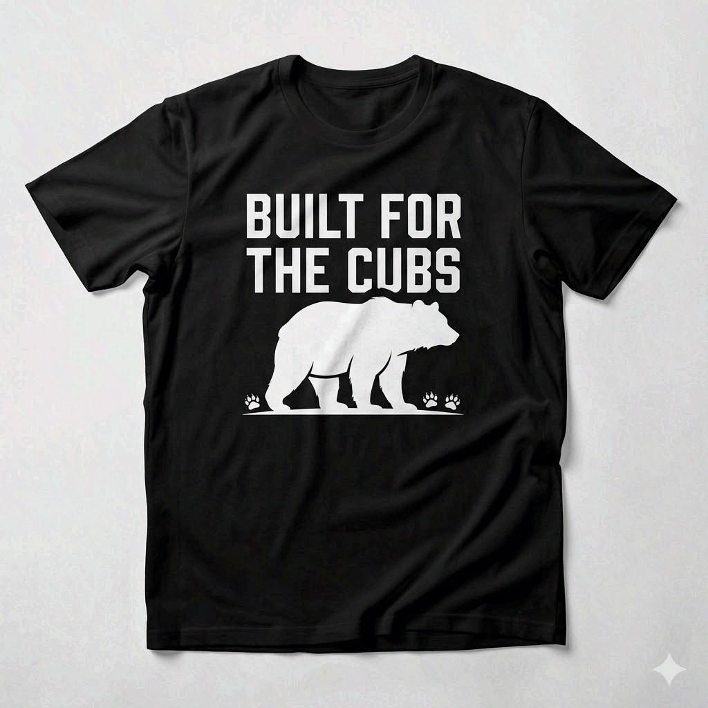 Built For The Cubs Shirt Papa Bear Father’s Day Gift for Proud Dad L