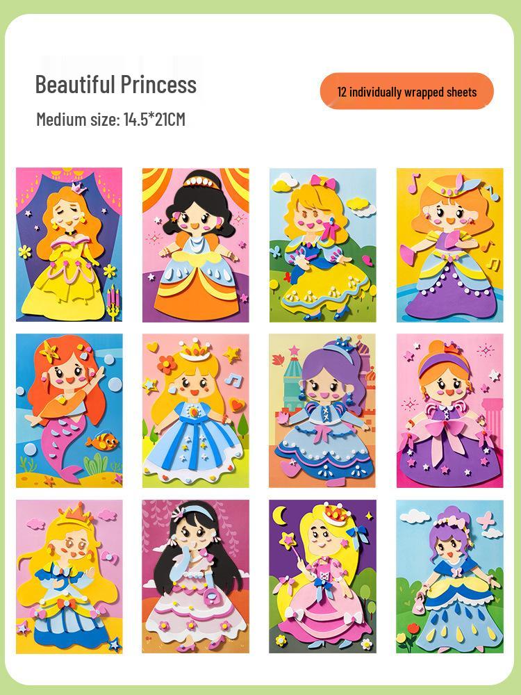 3D EVA-Sticker Bastelset für Kinder: Lern-Bastel-Klebepackung für Jungen & Mädchen
