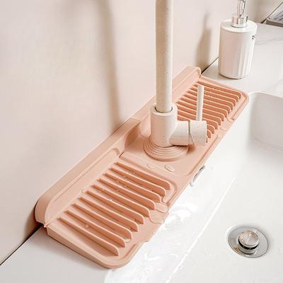 New Buckle Silicone Faucet Draining Pad, Bathroom and Kitchen Anti-slip and Anti-splash Countertop Storage Pad