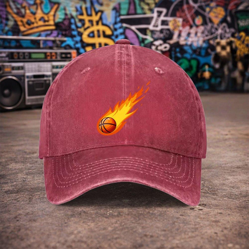 pc pcs Unisex Flame Baseball Cap Suitable for Unisex Women Retro Duckbill Hat with Hook Loop Closure Lightweight Washed Cap