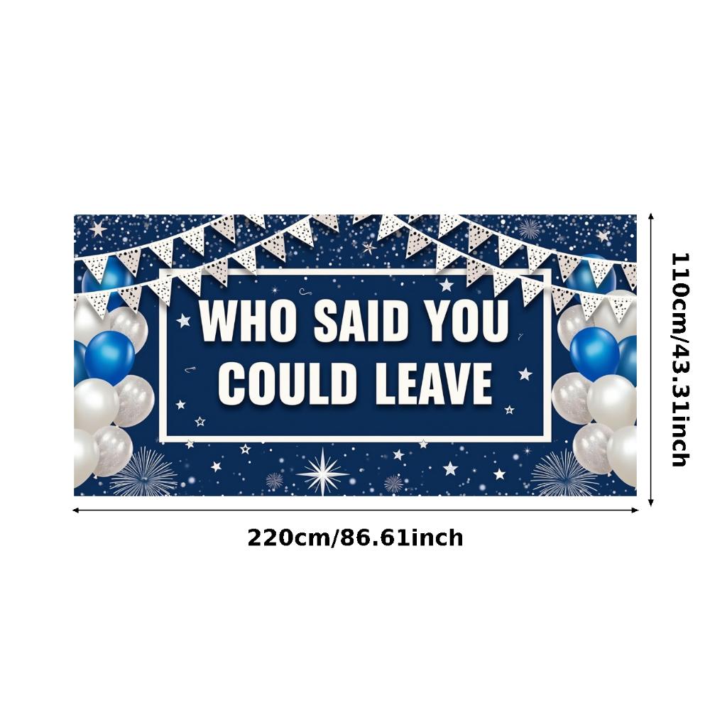 Backdrops Silver Theme Banner Decoration Blue Theme Celebration Banner for Graduation Party Photo Shoot Holiday Celebration