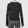 Under Armour Striped Sport Casual Crew Neck Long Sleeve T-Shirt Women Tops Black 1373970-001