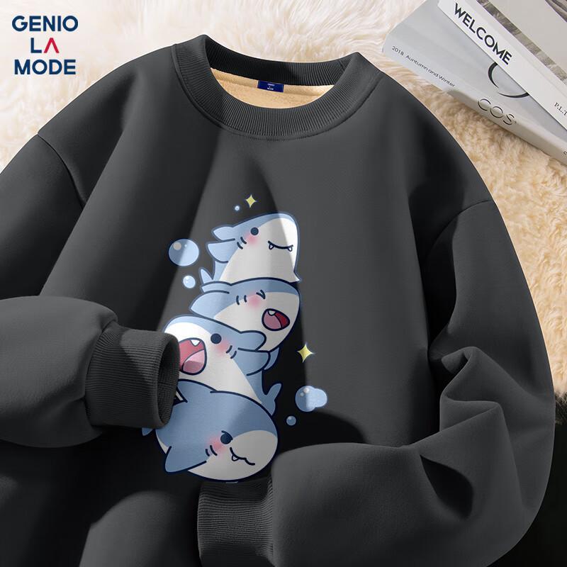GENIOLAMODE Men's Fleece-lined Crewneck Sweatshirt