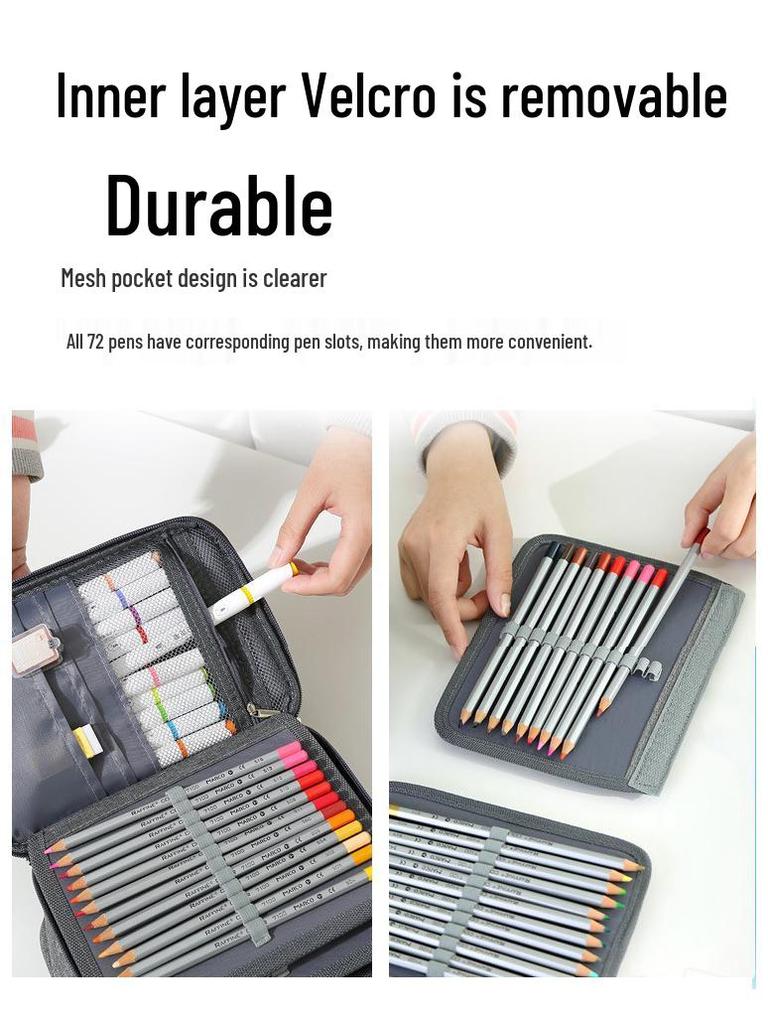 72-Slot Colored Pencil & Brush Storage Bag - Portable Student Art Case