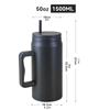 Modern 50oz Car Cup Thermal Simple Reusable Sippy Cup 1500ml with Handle and Straw Lid Water Bottle Unisex
