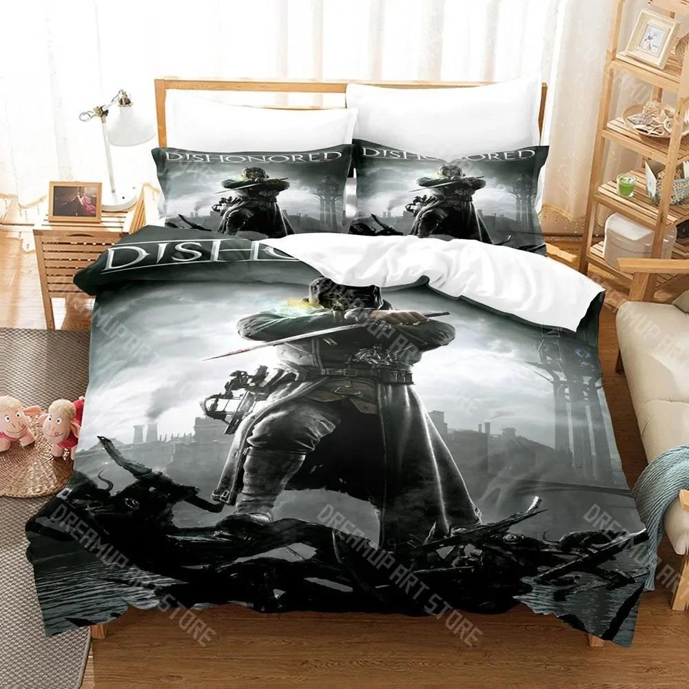 3D Print Dishonored Bedding Set Single Twin Full Queen King Size Bed Set Aldult Kid Bedroom Duvetcover Sets Anime Bed Sheet Set