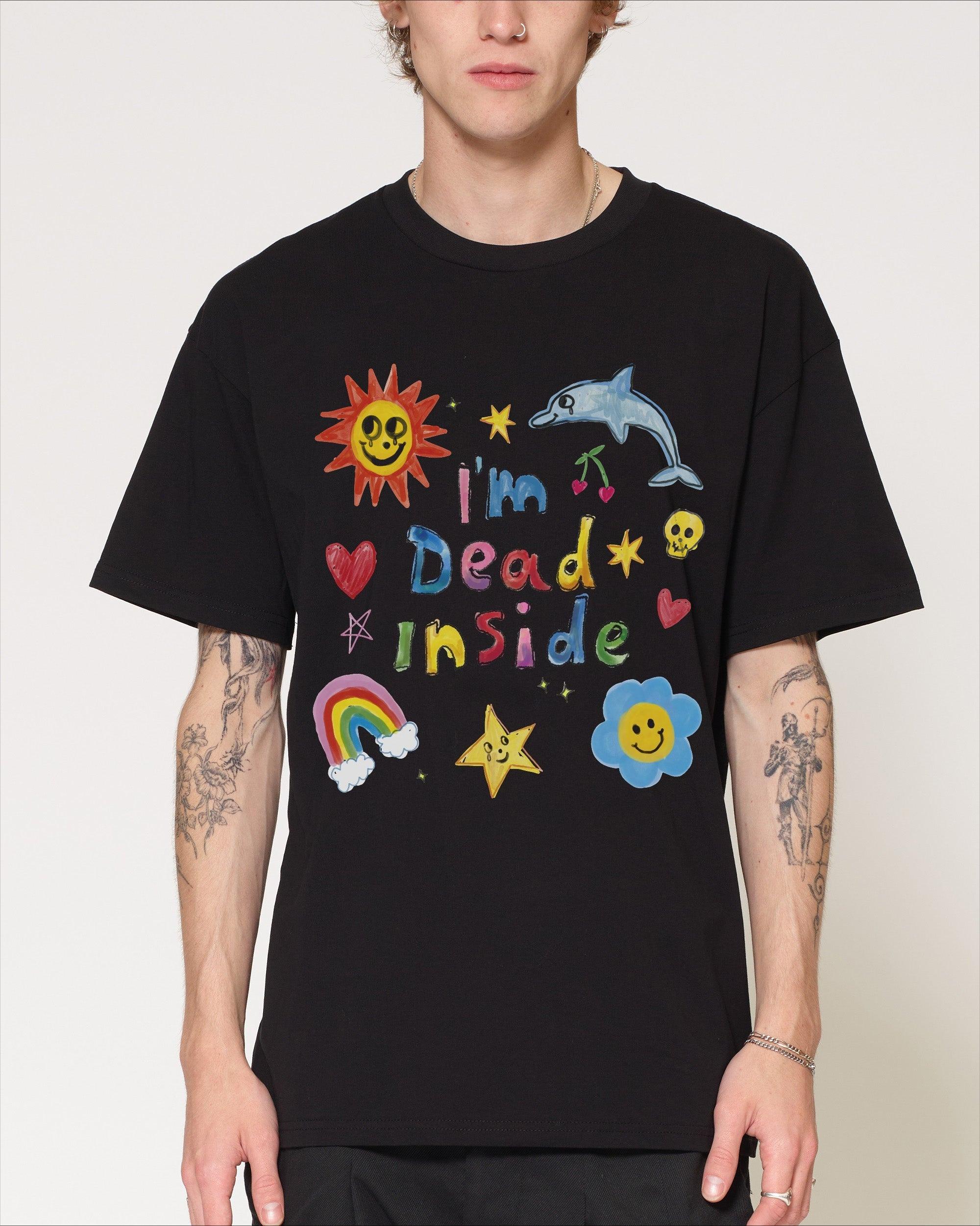 Im Dead Inside TShirt Mens Womens Cute Doodle Graphic Tee Colorful Happy Sad Streetwear Short Sleeve Casual Oversized Top M