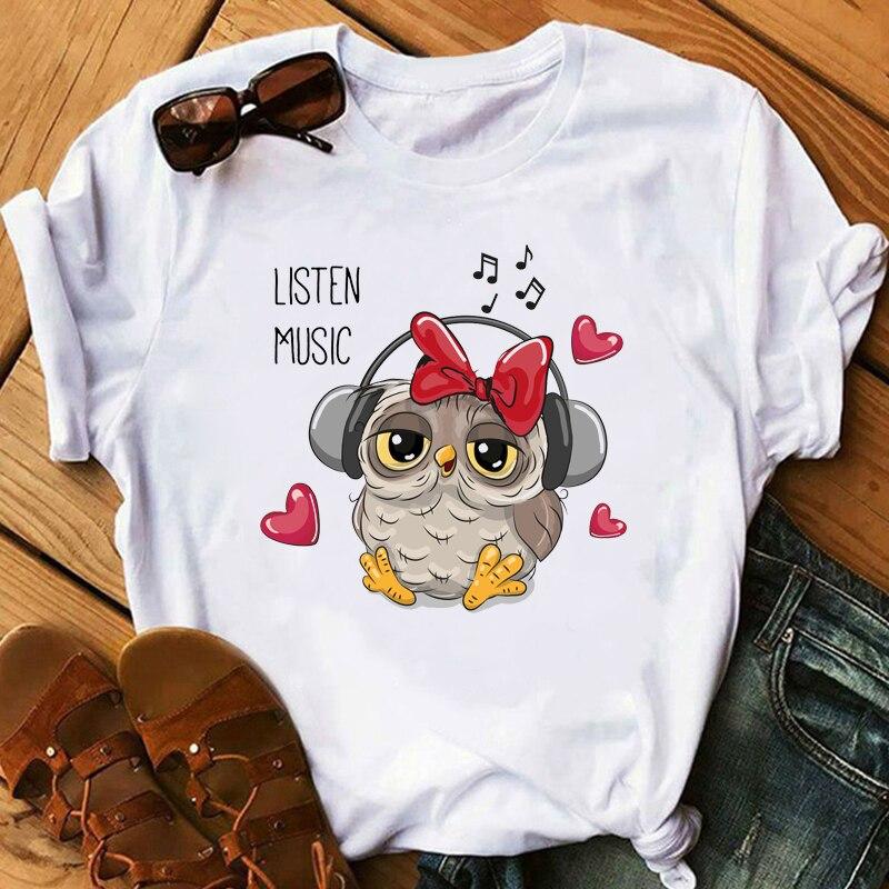 

Женская летняя футболка с принтом совы в стиле ретро, с коротким рукавом, повседневные топы с принтом XL красный