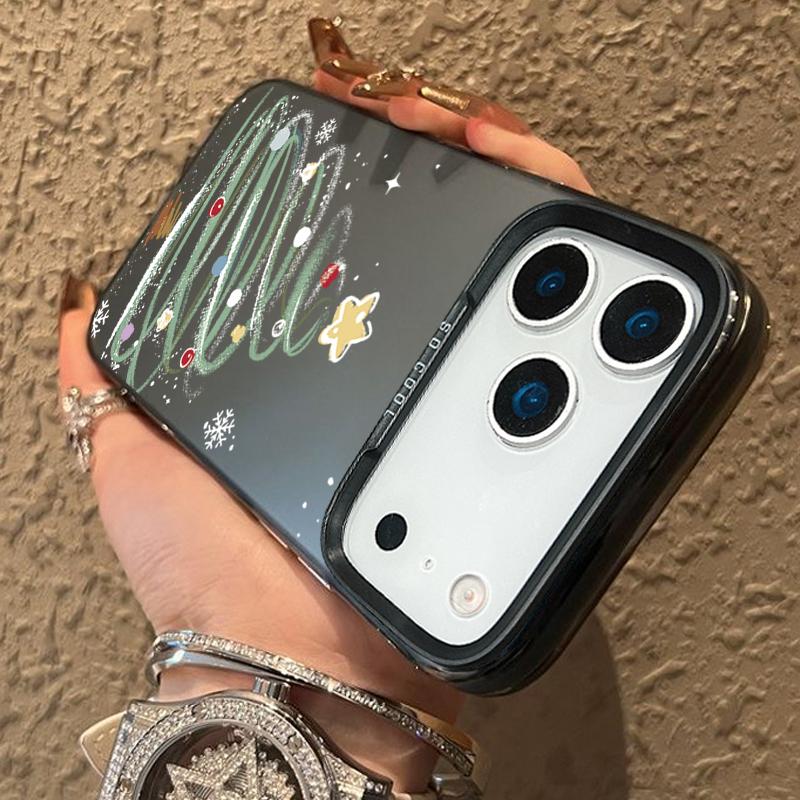 IMD Christmas Tree & Santa Case for iPhone 17 16 15 14 Pro Max/13 Shockproof Hard Cover with Fade-Resistant Design
