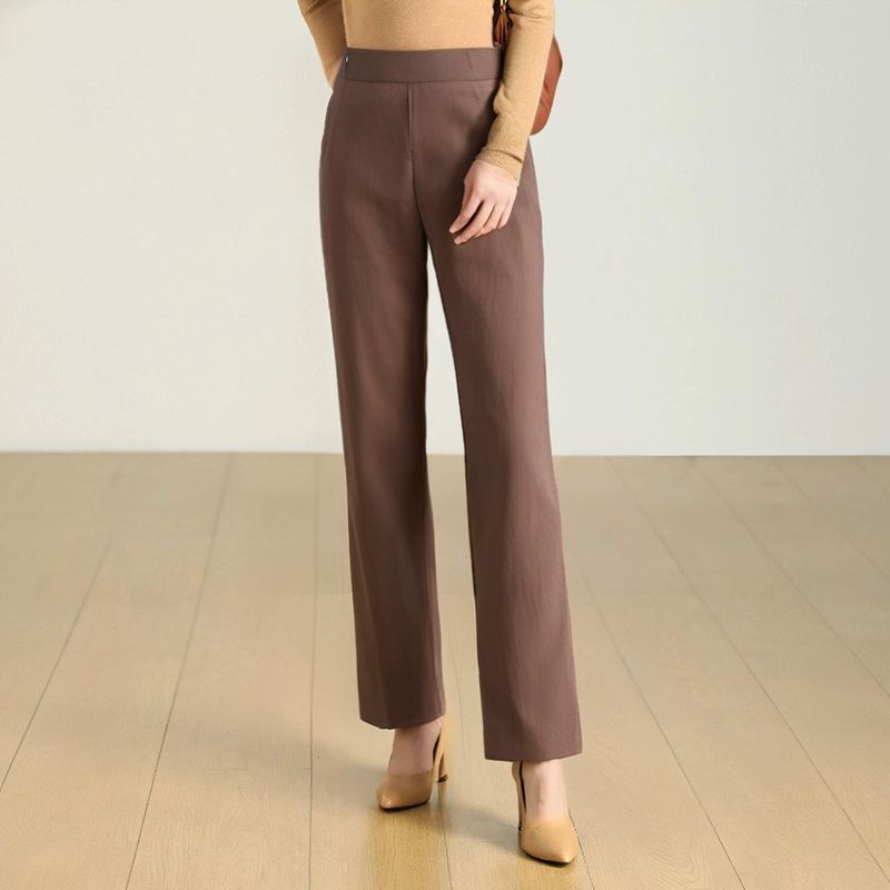 

Special Offer [Song] Fashion Zhongshu Discount Women s Clothing New Arrival Spring Versatile Basic Pants Casual Pants 2u014 Shallow coffee M(Fading)