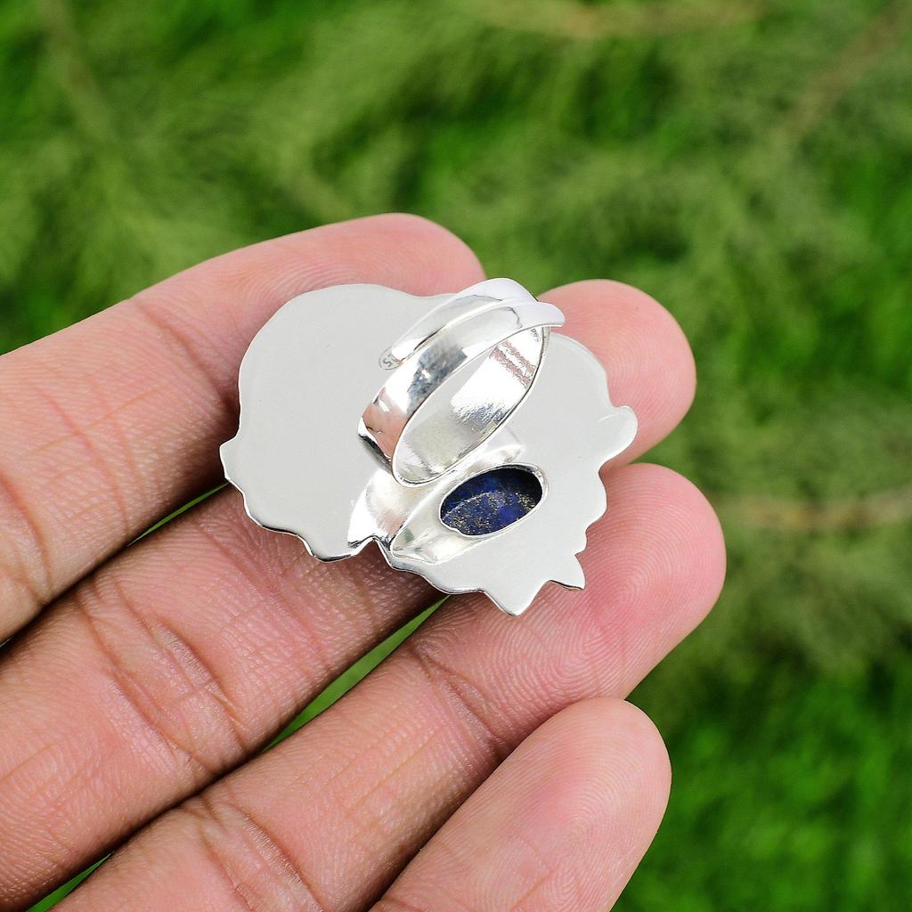 Mothers day Deal Sterling Silver Natural Lapis Lazuli Statement New Ring Jewelry