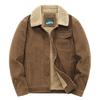 Jackets Padded Warm Loose Parka Coat Corduroy Short Jacket Man Solid Zip Windbreaker Winter Men's Loose