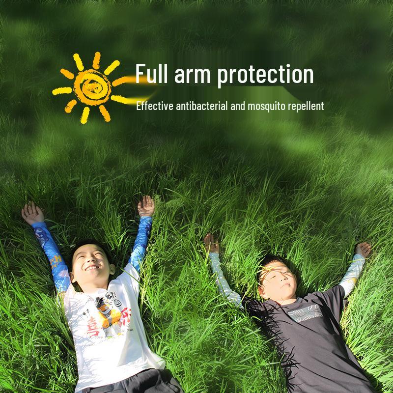 Children's Cute Ice Silk Arm Sleeves - Sun Protection for Summer Cycling