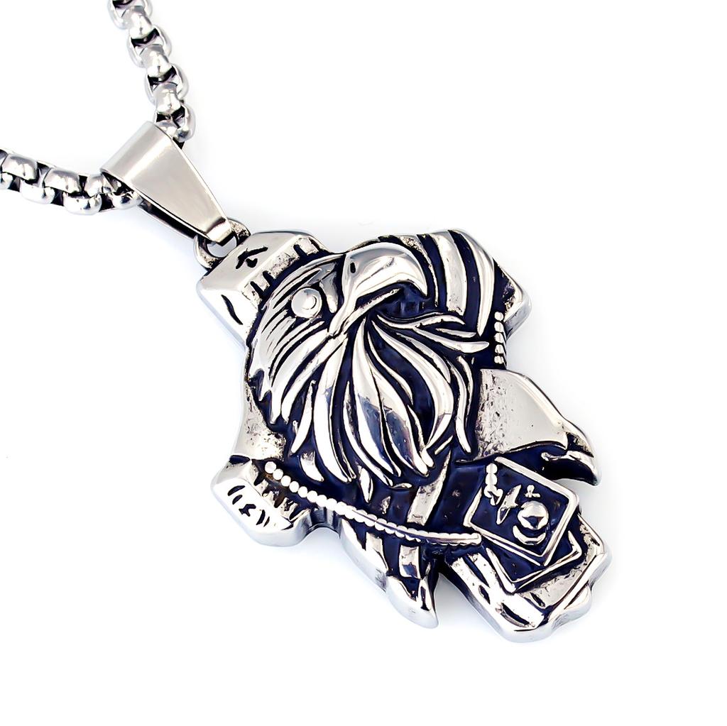 Viking Dragon Pattern Stainless Steel Necklace Bold Retro Fashion Jewelry