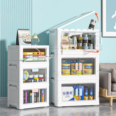 Foldable Storage Box Large Capacity Stackable Sundries Organizer Bedroom Toy Storage Bin Home Sundries Sorting Box Clear Windows