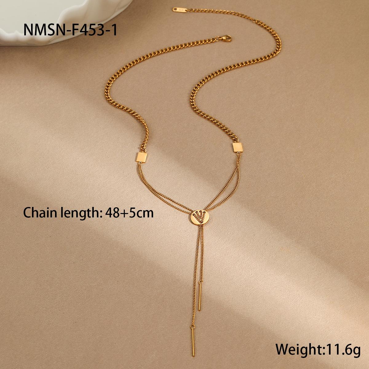 GEMCHIC Women s Gold Y-Necklace Geometric Pendant Chain Statement Jewelry 18K