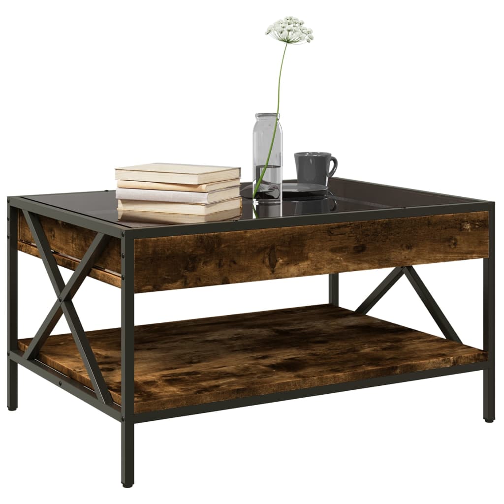 Infinity LED Coffee Table in Smoked Oak 70 x 50 x 38 cm