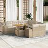 VidaXL Garden Furniture Set with Cushions 9 Pcs Beige Braided Resin 3327355
